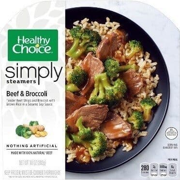 Beef & Broccoli Tender Beef Strips and Broccoli with Brown Rice in a Sesame Soy Sauce Simply Steamers