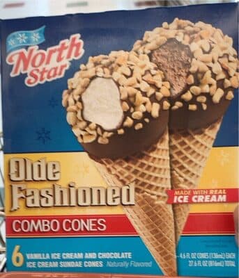 Olde fashioned combo ice cream sundae cone