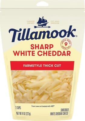 Sharp White Cheddar Shredded Cheese, Farmstyle Cut