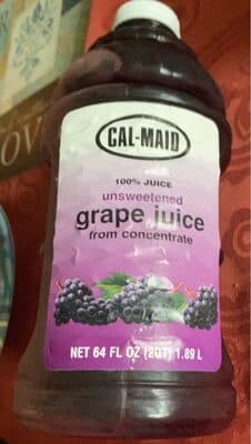 Unsweetened Grape Juice From Concentrate