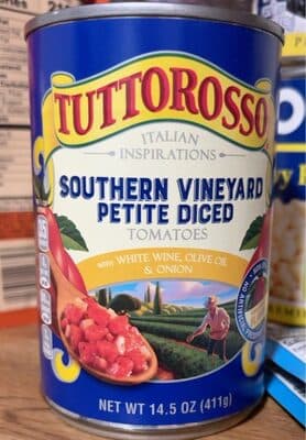 Southern Vineyard Petite Diced Tomatoes With White Wine, Olive Oil & Onion