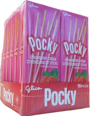 Strawberry Cream Flavored Covered Biscuit Sticks