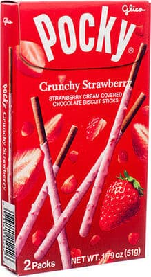 Crunchy Strawberry Cream Covered Chocolate Biscuit Sticks