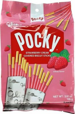 Strawberry Cream Flavored Covered Biscuit Sticks