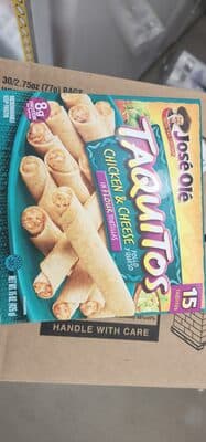 TAQUITOS IN FLOUR TORTILLAS, CHICKEN & CHEESE