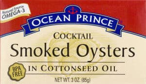 Cocktail Smoked Oysters in Cottonseed Oil