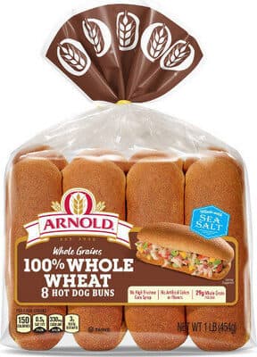 100% Whole Wheat Hot Dog Buns