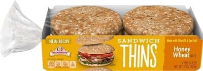 Honey Wheat Sandwich Thins Rolls
