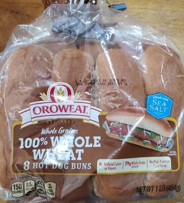 100% Whole Wheat Hot Dog Buns