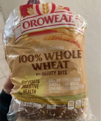 100% Whole Wheat Bread With Hearty Bits
