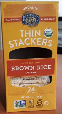 Brown Rice Organic Salt-Free Puffed Grain Cakes