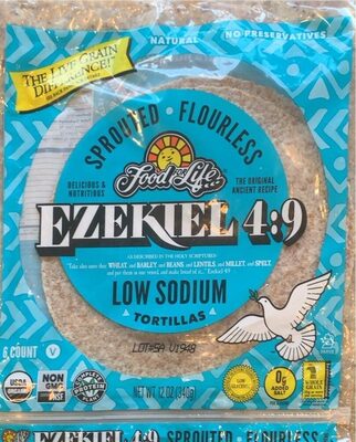 Low Sodium Sprouted Flourless Tortillas