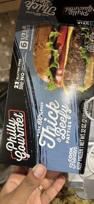 THICK & BEEFY 100% PURE BEEF PATTIES, THICK & BEEFY
