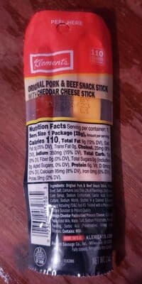 Original Pork & Beef Snack Stick With Cheddar Cheese