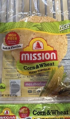 Corn and wheat blend tortillas