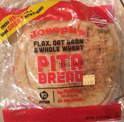 Flax Oat Bran & Whole Wheat Pita Bread
