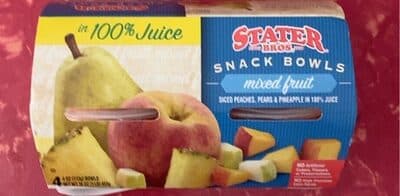 Mixed Fruit Diced Peaches, Pears & Pineapple in 100% Juice Snack Bowls
