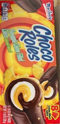 Pineapple Creme Filled Flavored Choco Roles Cakes