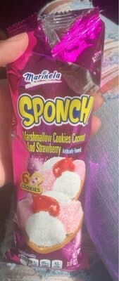 Coconut and Strawberry Flavored Marshmallow Cookies