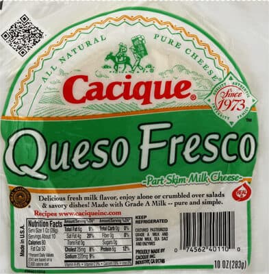Queso Fresco Part Skim Milk Natural Cheese
