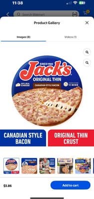 Canadian Style Bacon Original Thin Crust Pizza