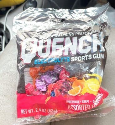 Fruit Punch, Grape, Orange, Lemon Electrolyte Sports Gum