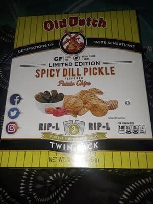 Spicy Dill Pickle Flavored Potato Chips