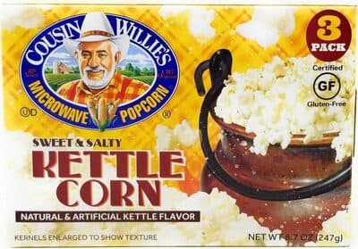 Cousin willies sweet salty kettle corn microwave popcorn