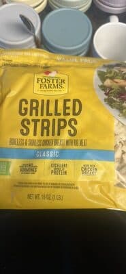 Classic Grilled Strips Boneless & Skinless Chicken Breast With Rib Meat Browned With Caramel Color