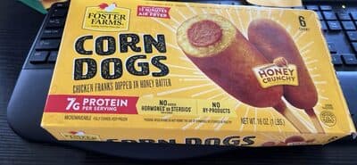 Honey Crunchy Plump & Juicy Chicken Franks Dipped in Honey-Crunchy Batter Corn Dogs