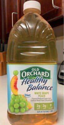 White Grape Peach Flavored Reduced Sugar Juice Cocktail Blend From Concentrate