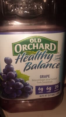 Reduced Sugar Juice Cocktail From Concentrate, Grape