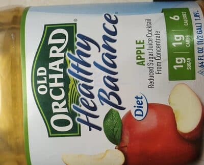 Apple Reduced Sugar Juice Cocktail From Concentrate