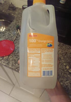 100% Orange Juice From Concentrate