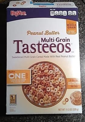 Tasteeos, Peanut Butter Sweetened Multi-Grain Cereal Made with Real Peanut Butter