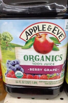 BERRY GRAPE FLAVORED BLEND OF 5 ORGANIC 100% JUICES FROM CONCENTRATE, BERRY GRAPE