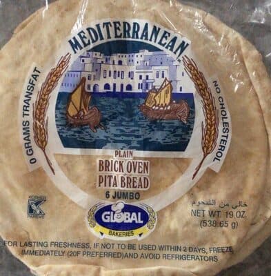 Plain Brick Oven Pita Bread