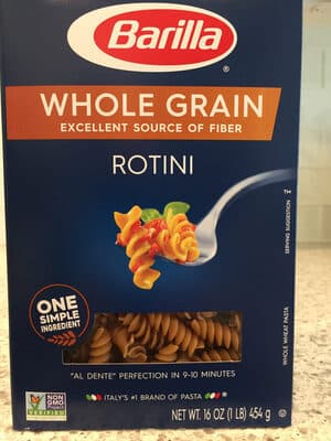 WHOLE GRAIN WHOLE WHEAT PASTA, ROTINI