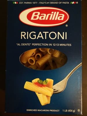 Enriched Macaroni Product, Rigatoni