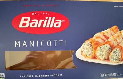 ENRICHED MACARONI PRODUCT, MANICOTTI