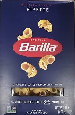 ENRICHED MACARONI PRODUCT, PIPETTE