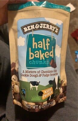 Half Baked A Mixture Of Chocolate Chip Cookie Dough & Fudge Brownie Chunks