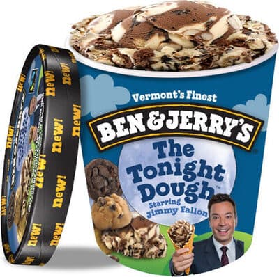 The Tonight Dough Caramel & Chocolate Ice Creams With Chocolate Cookie Swirls & Gobs Of Chocolate Chip Cookie Dough & Peanut Butter Cookie Dough