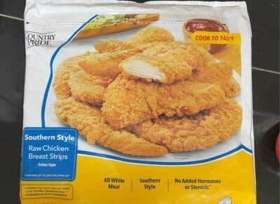 Country pride southern style raw chicken breast strips