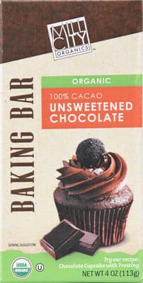 100% Cacao Unsweetened Chocolate Baking Bar