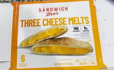 Three Cheese Melts Pita Snack Sandwiches