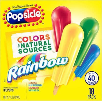 Lemonade blue raspberry strawberry watermelon rainbow ice pop