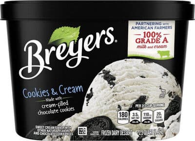 Cookies & Cream Sweet Cream Flavor and Chocolate Cookie Pieces Frozen Dairy Dessert