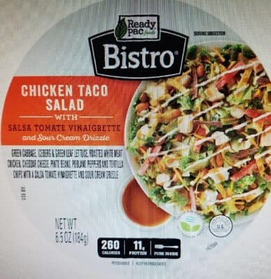 Chicken Taco Salad With Salsa Tomate Vinaigrette And Sour Cream Drizzle