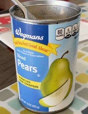 Sliced Pears in Pear Juice from Concentrate